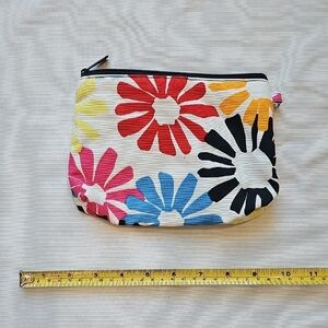 Thirty-One Floral Cosmetic Bag - Red, Yellow, Blue, Black